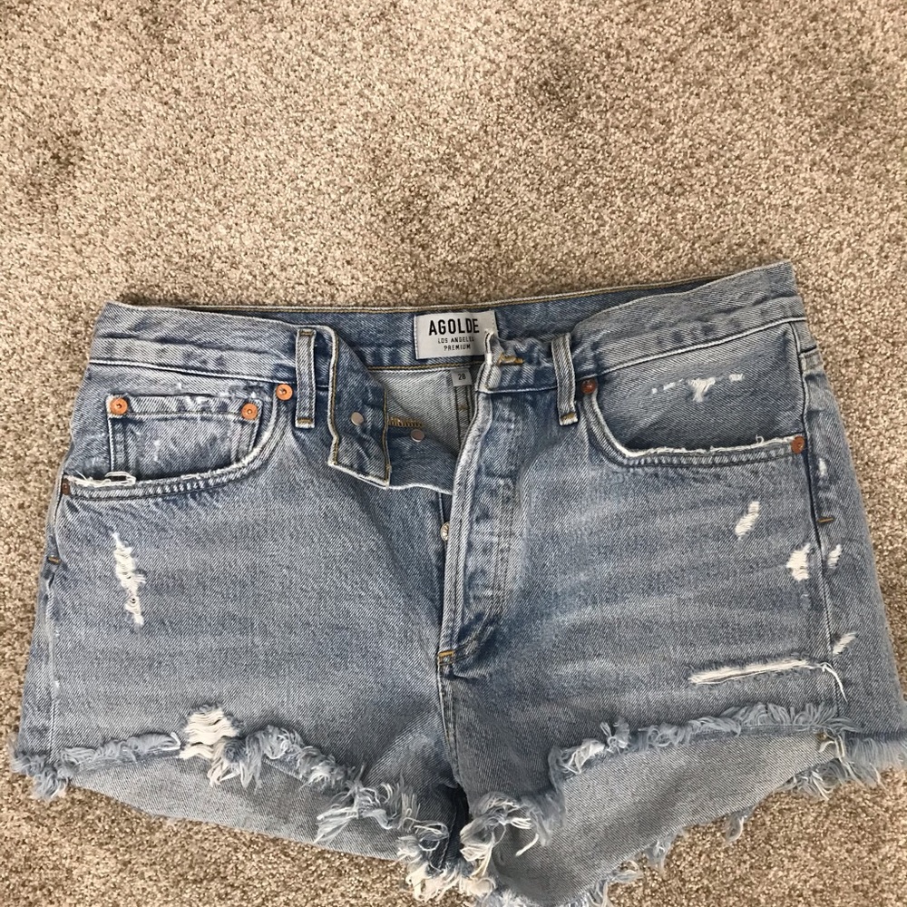 AGOLDE Women's Blue Denim Shorts